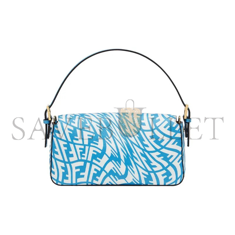 F**di baguette 1997 bag vertigo zucca coated canvas blue 8br792afl1f1e8l (28*13.5*6cm)